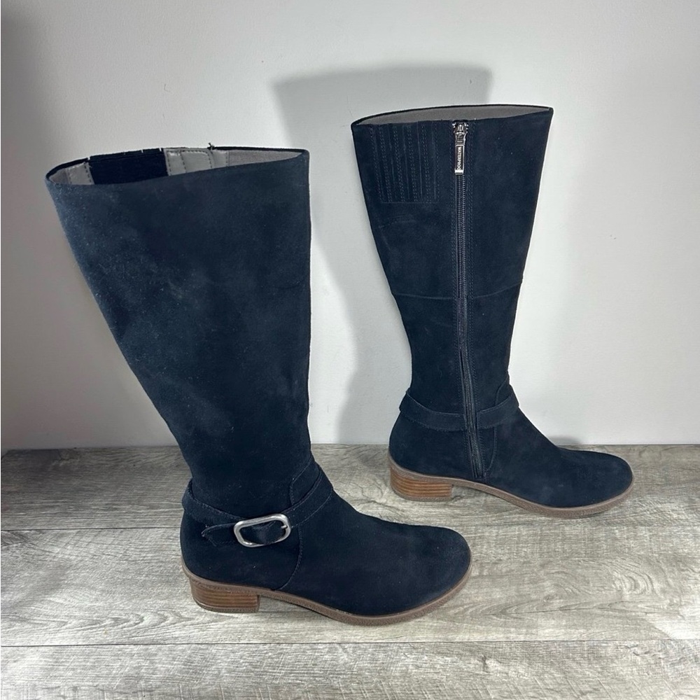 Dansko Dalinda Waterproof Black Suede Tall Women’s Knee High Boots Size 9 US